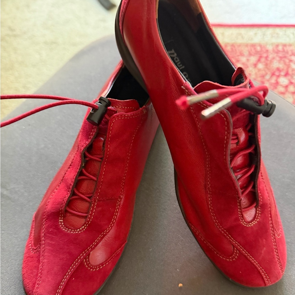 Paul Green Red Leather Women's Loafers - Picture 7 of 16